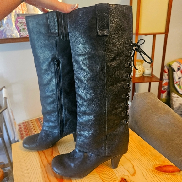 Gentle Souls By Kenneth Cole Oh Shucks Tall Leather Boots - Picture 1 of 4